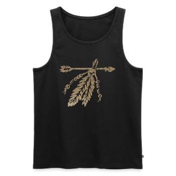 Arrow with feathers, Indian symbol, protection & strength - Men's Premium Organic Tank Top - black - Front - AI Model Male 178 light (178cm)