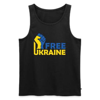 Free Ukraine - Männer Premium Bio Tank Top - Schwarz - Vorne - Michal (187cm)