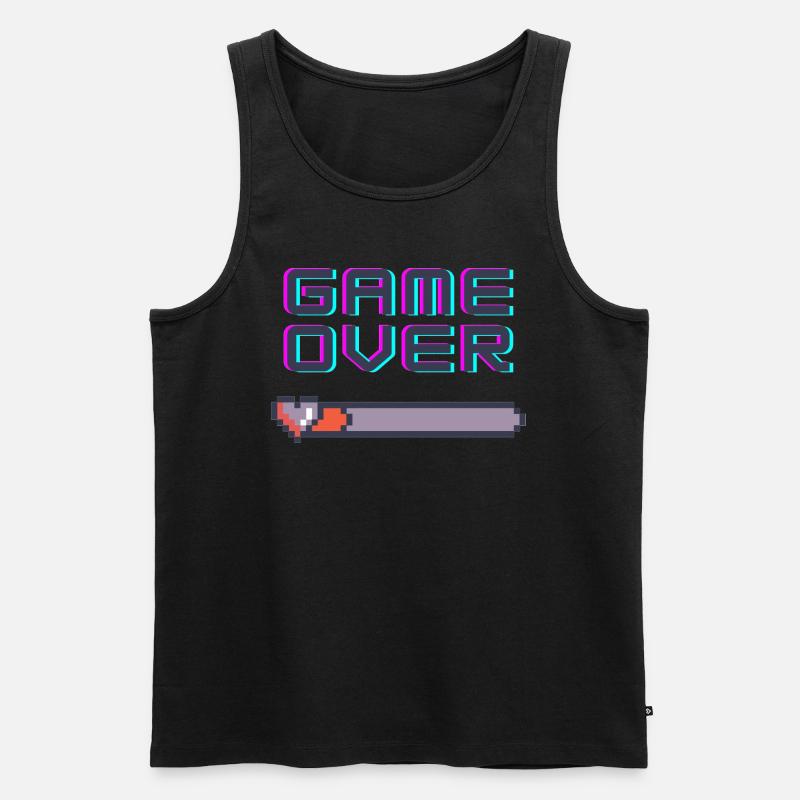 Game Over - Männer Premium Bio Tank Top - Schwarz