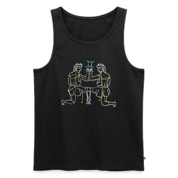 Zwilling - Männer Premium Bio Tank Top - Schwarz - Vorne - AI Model Male 178 light (178cm)