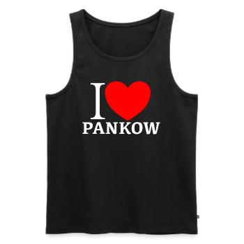 I LOVE PANKOW - Männer Premium Bio Tank Top - Schwarz - Vorne - Michal (187cm)