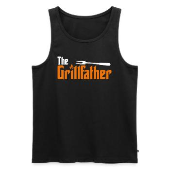 Der Grill Vater. The Grillfather - Männer Premium Bio Tank Top - Schwarz - Vorne - Michal (187cm)