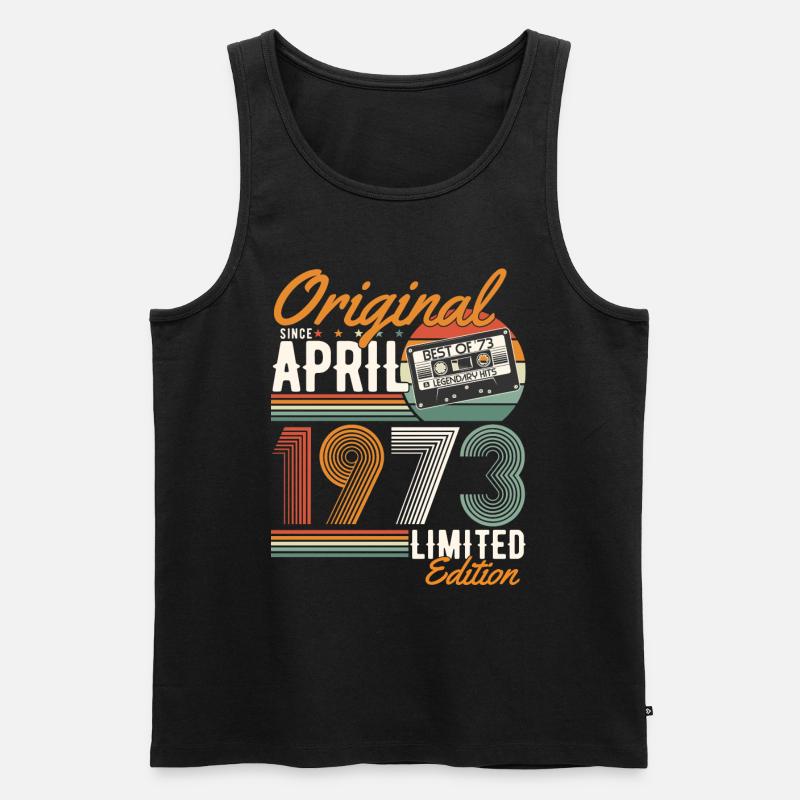 Original seit April 1973 - Männer Premium Bio Tank Top - Schwarz