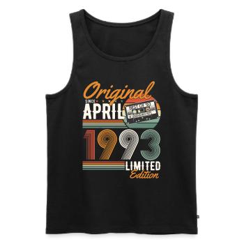 Original seit April 1993 - Männer Premium Bio Tank Top - Schwarz - Vorne - Michal (187cm)