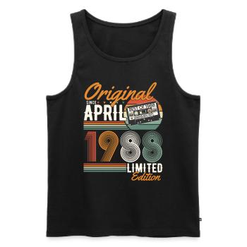 Original seit April 1988 - Männer Premium Bio Tank Top - Schwarz - Vorne - Michal (187cm)