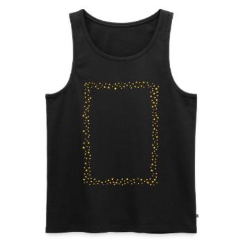 Cadre en étoiles - Débardeur bio Premium Homme - noir - Devant - AI Model Male 178 light (178cm)