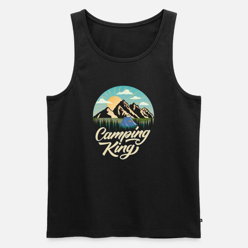 Camping - Männer Premium Bio Tank Top - Schwarz