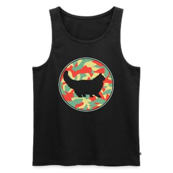 Vintage Persische Katze - Männer Premium Bio Tank Top - Schwarz - Vorne - Michal (187cm)