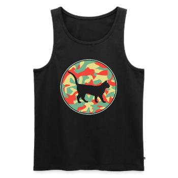 Vintage Bengalische Katze - Männer Premium Bio Tank Top - Schwarz - Vorne - AI Model Male 178 light (178cm)