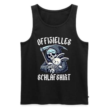 Lustiges Offizielles Schlafshirt mit Reaper - Männer Premium Bio Tank Top - Schwarz - Vorne - Michal (187cm)