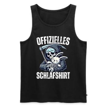 Lustiges Offizielles Schlafshirt mit Reaper - Männer Premium Bio Tank Top - Schwarz - Vorne - Michal (187cm)