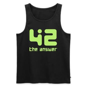 42, the Answer Antwort Galaxis Science Fiction UFO - Männer Premium Bio Tank Top - Schwarz - Vorne - AI Model Male 178 light (178cm)