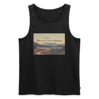 Road to Happiness - Männer Premium Bio Tank Top - Schwarz - Vorne - AI Model Male 178 light (178cm)