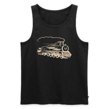Lokomotive Zug Bahn Eisenbahn Dampf Lok - Männer Premium Bio Tank Top - Schwarz - Vorne - Michal (187cm)