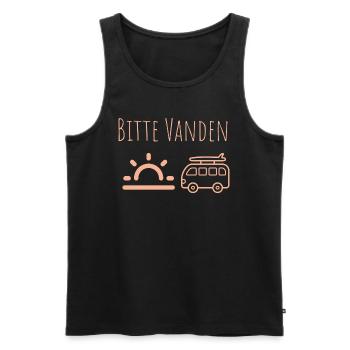 Bitte VANDEN an der Sonne - Männer Premium Bio Tank Top - Schwarz - Vorne - Michal (187cm)