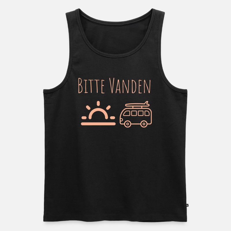 Bitte VANDEN an der Sonne - Männer Premium Bio Tank Top - Schwarz