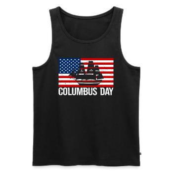Happy Columbus Day 1937 États-Unis Christophe Colomb - Débardeur bio Premium Homme - noir - Devant - Michal (187cm)