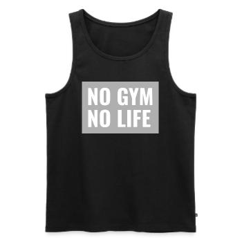 No Gym No Life - Männer Premium Bio Tank Top - Schwarz - Vorne - Michal (187cm)
