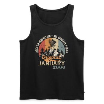 24 years of greatness since January 2000 - Men's Premium Organic Tank Top - black - Front - Michal (187cm)