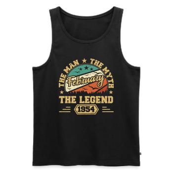 Geburtstagsgeschenk - geboren im Februar 1954 - Männer Premium Bio Tank Top - Schwarz - Vorne - Michal (187cm)
