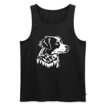 Chien Berger Australien Montagne - Débardeur bio Premium Homme - noir - Devant - Michal (187cm)
