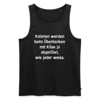 Kalorien Käse überbacken, Spruch, Geschenk - Männer Premium Bio Tank Top - Schwarz - Vorne - Michal (187cm)