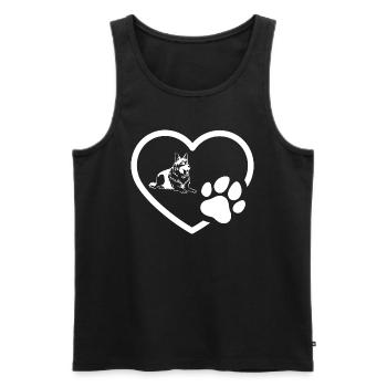 Shepherd with heart paw gift - Men's Premium Organic Tank Top - black - Front - AI Model Male 178 light (178cm)