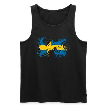 Suède Drapeau suédois drapeau noir - Débardeur bio Premium Homme - noir - Devant - AI Model Male 178 light (178cm)