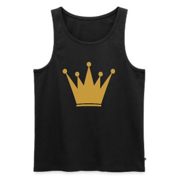 Golden Crown for Kings and Princesses - Men's Premium Organic Tank Top - black - Front - AI Model Male 178 light (178cm)