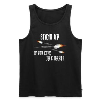 Stand up burning arrows - Men's Premium Organic Tank Top - black - Front - AI Model Male 178 light (178cm)