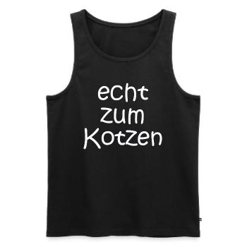 echt zum Kotzen - Sprüche - Geschenk - Männer Premium Bio Tank Top - Schwarz - Vorne - Michal (187cm)