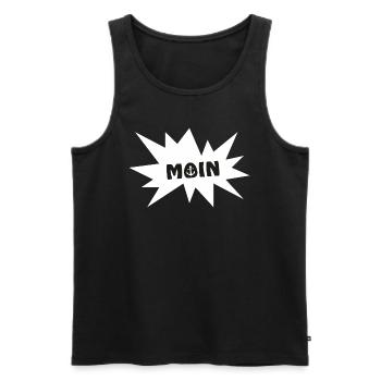 Moin mit Anker Sylt Nordsee Hamburg Bremen - Männer Premium Bio Tank Top - Schwarz - Vorne - Michal (187cm)