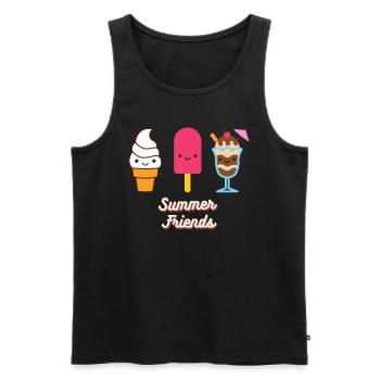 Print shirt, Sommer t-shirt, shirt - Männer Premium Bio Tank Top - Schwarz - Vorne - Michal (187cm)