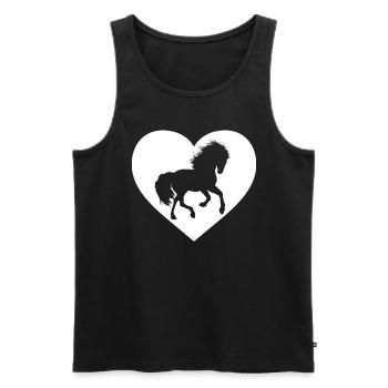 Pferdeliebhaber Cow girl Schöne Pferdeherze - Männer Premium Bio Tank Top - Schwarz - Vorne - Michal (187cm)