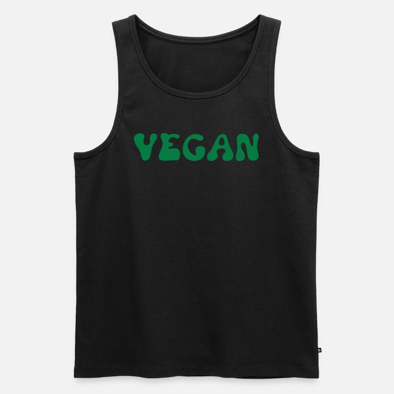 Vegan - Männer Premium Bio Tank Top - Schwarz