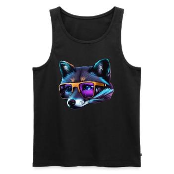 Cool fox - Men's Premium Organic Tank Top - black - Front - AI Model Male 178 light (178cm)