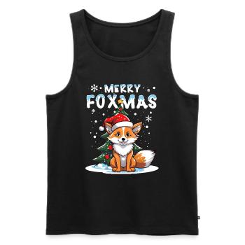 Cute fox celebrating Christmas in the snow - Men's Premium Organic Tank Top - black - Front - Michal (187cm)