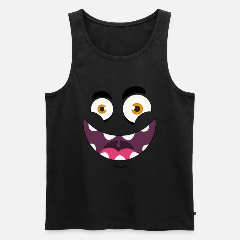 Monster-Gesicht - Männer Premium Bio Tank Top - Schwarz