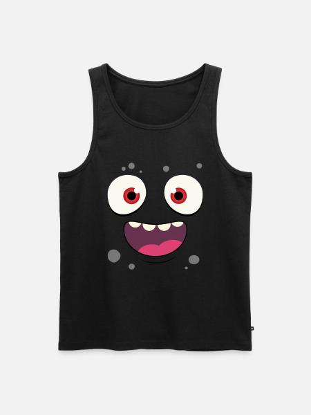 Monster-Gesicht - Männer Premium Bio Tank Top - Schwarz
