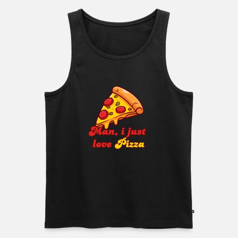Pizzastück - Männer Premium Bio Tank Top - Schwarz