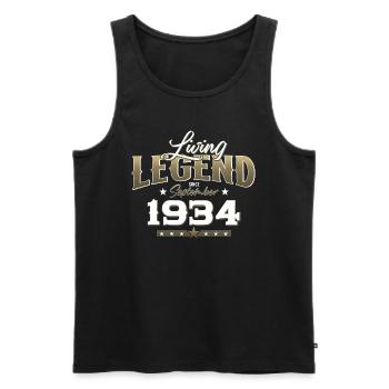 90th Birthday Legend September 1934 Volume 34 - Men's Premium Organic Tank Top - black - Front - AI Model Male 178 light (178cm)
