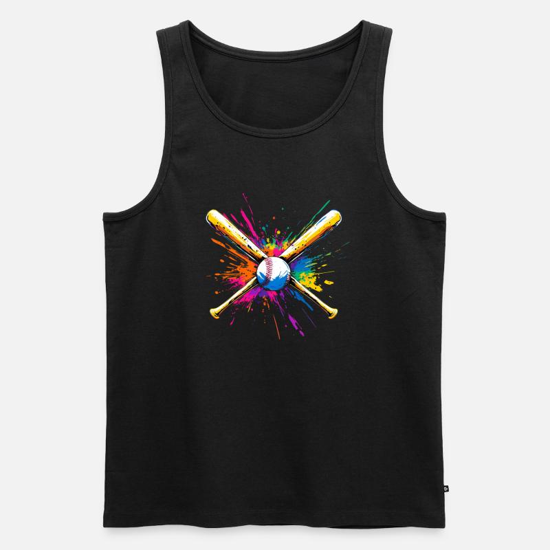 Baseball Schläger Bunt - Männer Premium Bio Tank Top - Schwarz