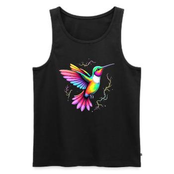 Liebe bunte Kolibris Tie Dye Kolibri - Männer Premium Bio Tank Top - Schwarz - Vorne - AI Model Male 178 light (178cm)