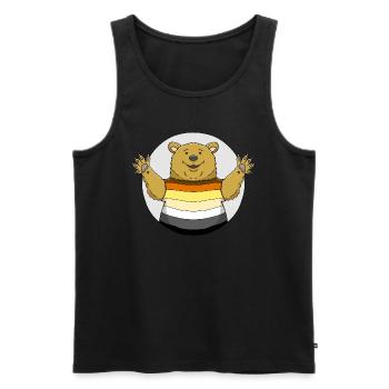 Gay Bear – das Motiv für schwule Bären - Männer Premium Bio Tank Top - Schwarz - Vorne - Michal (187cm)