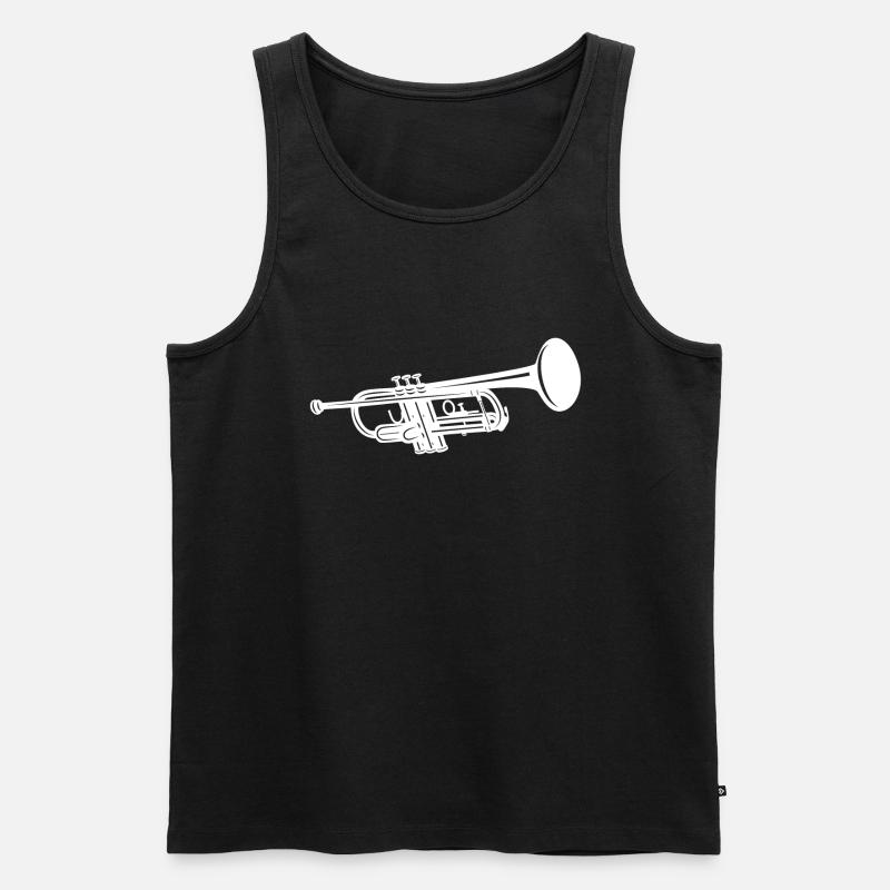 Trompete Trompeter Musik Geschenk - Männer Premium Bio Tank Top - Schwarz