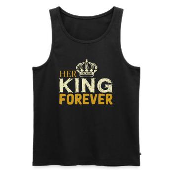 Her King forever - Männer Premium Bio Tank Top - Schwarz - Vorne - AI Model Male 178 light (178cm)
