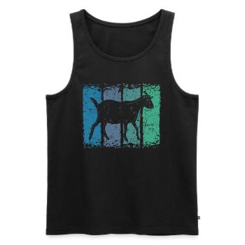 Ziege - Männer Premium Bio Tank Top - Schwarz - Vorne - Michal (187cm)
