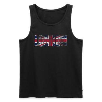 LONDON used look - Männer Premium Bio Tank Top - Schwarz - Vorne - Michal (187cm)