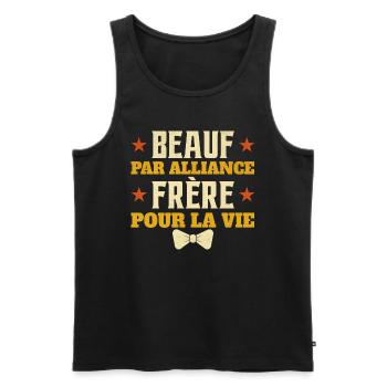 Beauf Mariage Idée Pour Beau-Frère - Débardeur bio Premium Homme - noir - Devant - Michal (187cm)