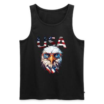 USA America Eagle American Independence Day - Men's Premium Organic Tank Top - black - Front - Michal (187cm)